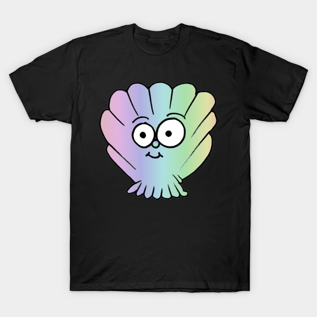 Smiling Sea Shell Doodle T-Shirt by 1Redbublppasswo